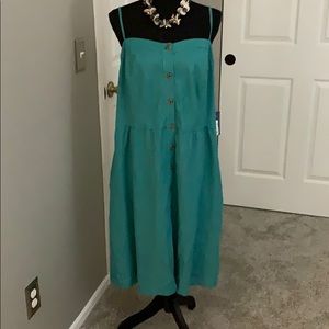 Button front midi dress